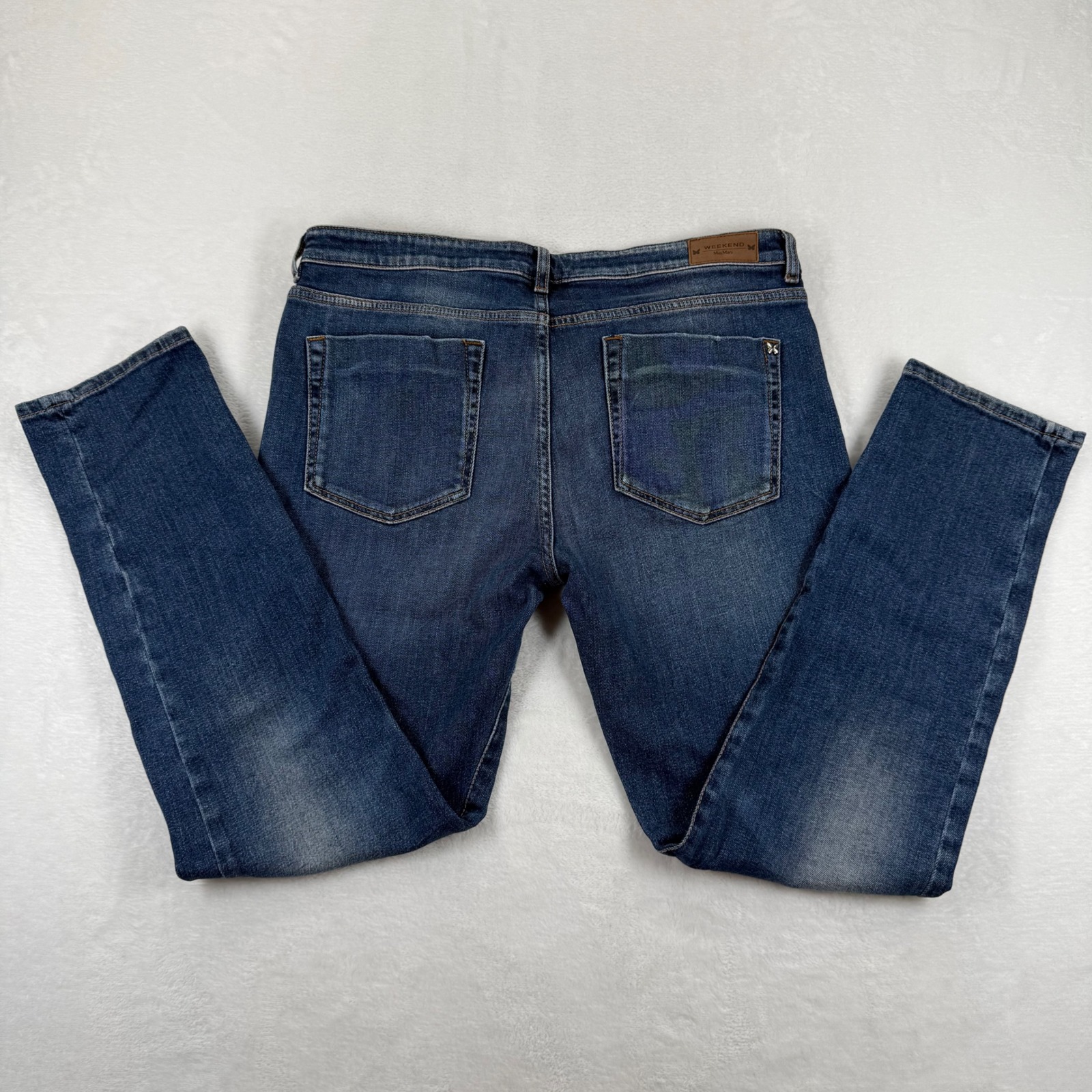 Weekend Max Mara 33" Boyfit Jeans Womens Blue Medium Wash Straight Leg Denim